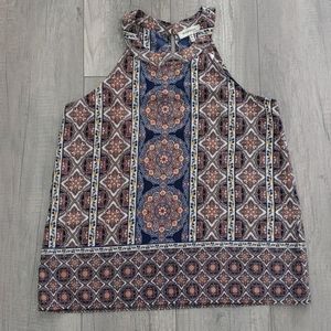 NWT Colorful print high neck halter top